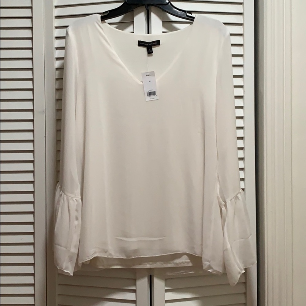Banana Republic White Dressy Blouse